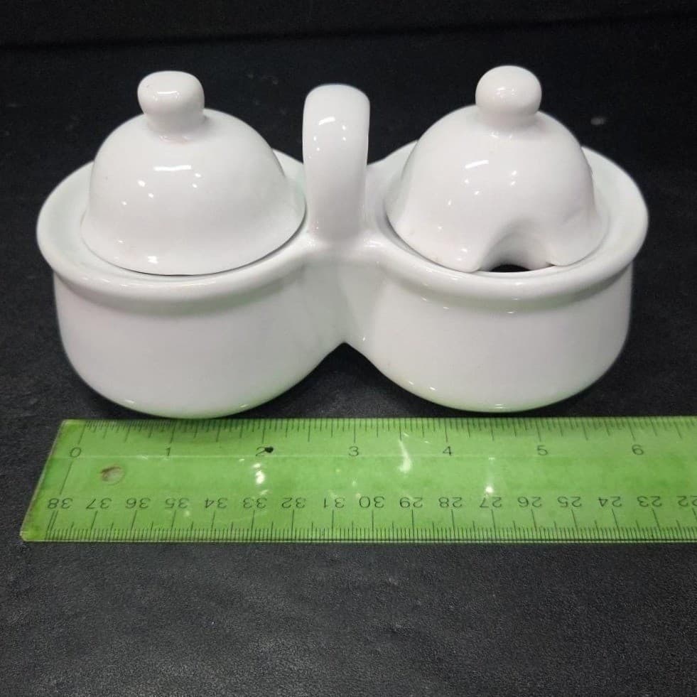Houston Harvest White Jam/Jelly Jars, Vintage Style Condiment Server, Tableware - Thumbnail 10