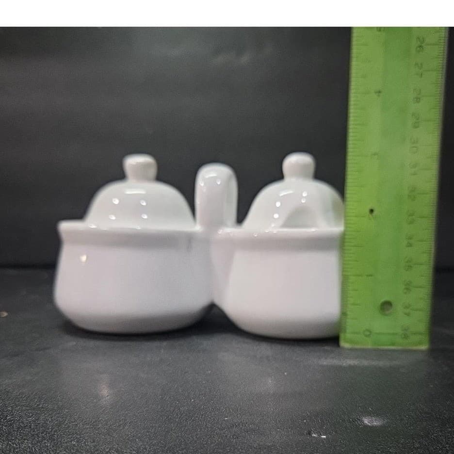 Houston Harvest White Jam/Jelly Jars, Vintage Style Condiment Server, Tableware - Thumbnail 11