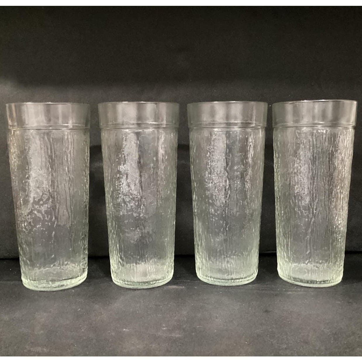 Vintage Golden Harvest 23 oz Textured Glass Tumblers Set Of 4 - Thumbnail 10
