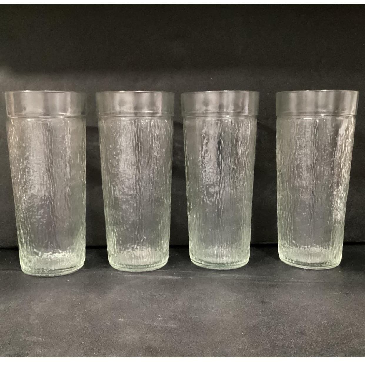 Vintage Golden Harvest 23 oz Textured Glass Tumblers Set Of 4 - Thumbnail 8