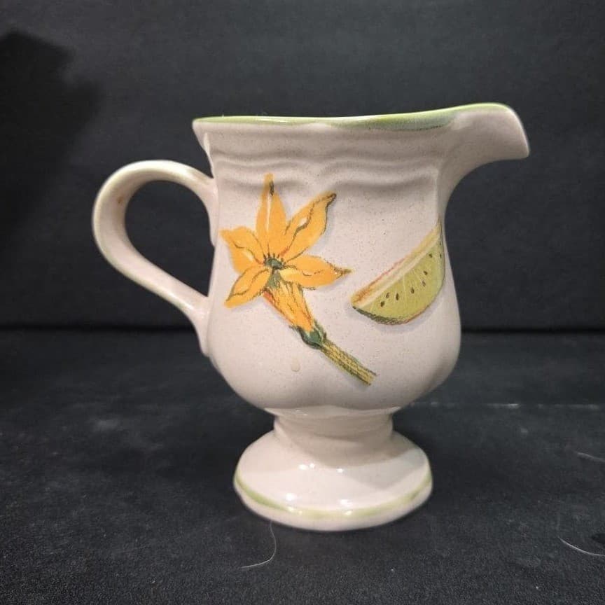 Mikasa Nature's Parade Creamer #F9006 , Vintage Floral Design, Footed Tableware - Thumbnail 4