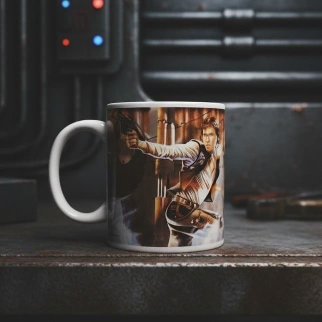 Star Wars Boba Fett & Han Solo Coffee Cup, Character Art Ceramic Mug, Drinkware