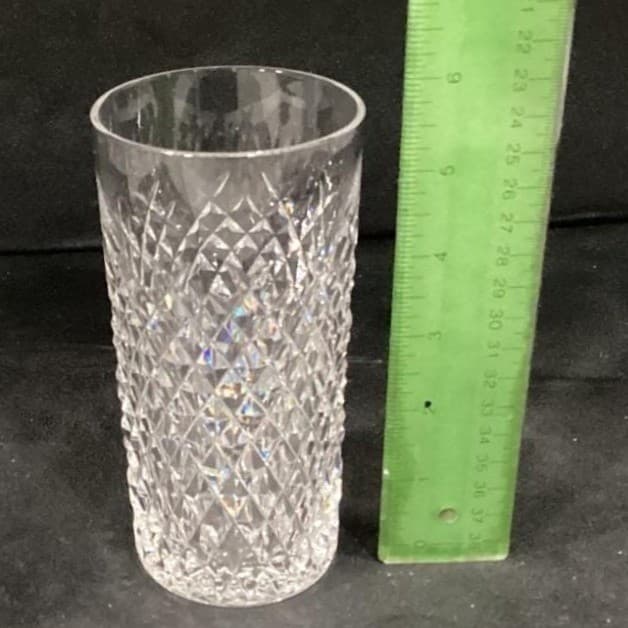 Waterford Alana Cut Crystal 12 oz Flat Tumblers 5" Tall Signed Glasses Set Of 2 - Thumbnail 2