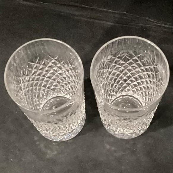 Waterford Alana Cut Crystal 12 oz Flat Tumblers 5" Tall Signed Glasses Set Of 2 - Thumbnail 5