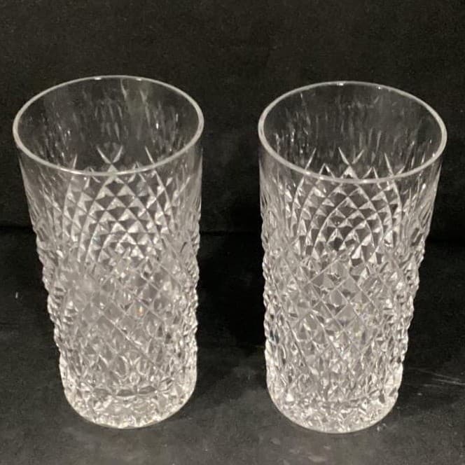 Waterford Alana Cut Crystal 12 oz Flat Tumblers 5" Tall Signed Glasses Set Of 2 - Thumbnail 7