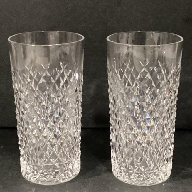 Waterford Alana Cut Crystal 12 oz Flat Tumblers 5" Tall Signed Glasses Set Of 2 - Thumbnail 8