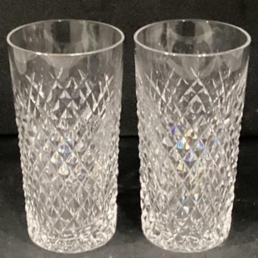 Waterford Alana Cut Crystal 12 oz Flat Tumblers 5" Tall Signed Glasses Set Of 2 - Thumbnail 11