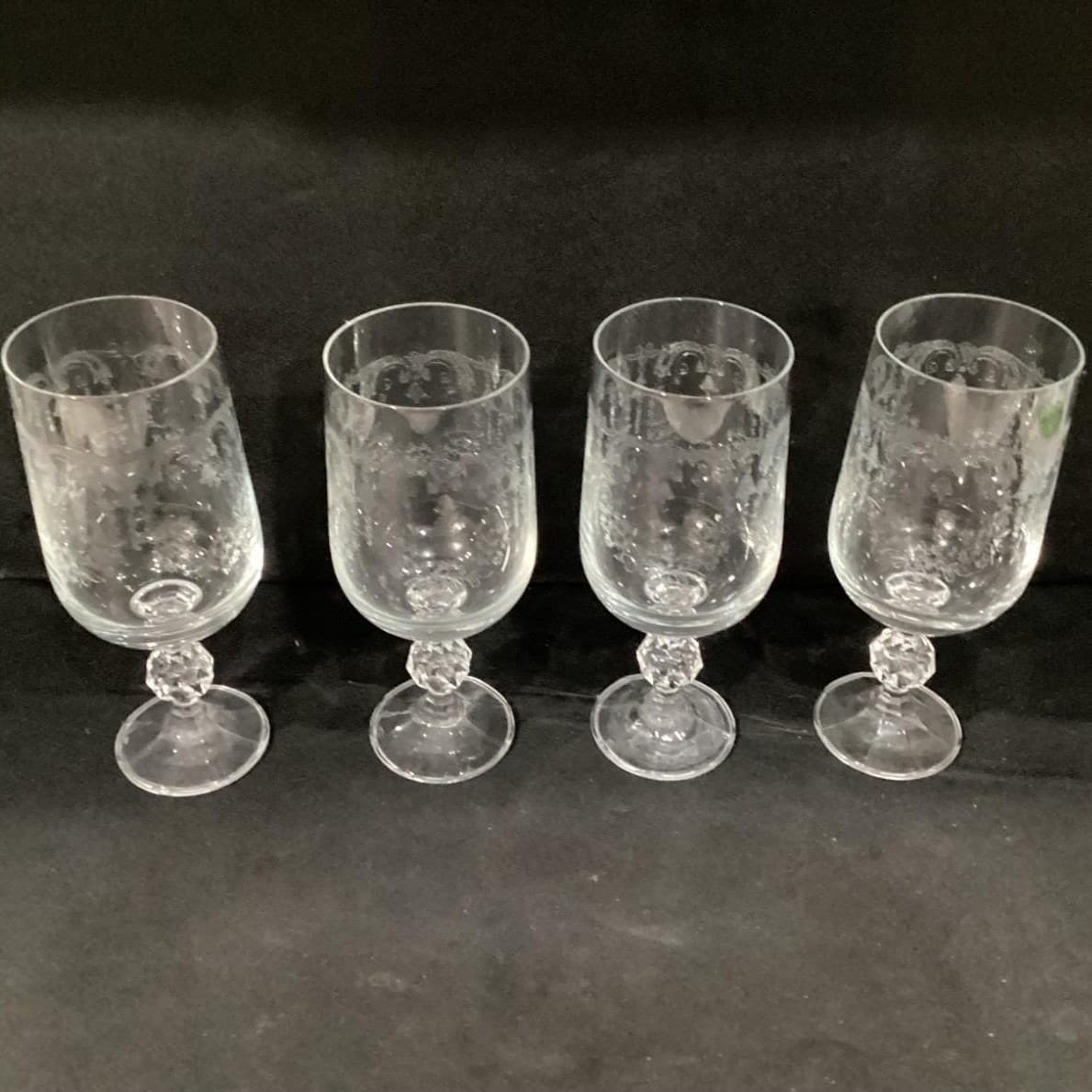 Bohemia Crystal Cascade Etched Wine Glasses Goblets Set of 4 * - Thumbnail 6