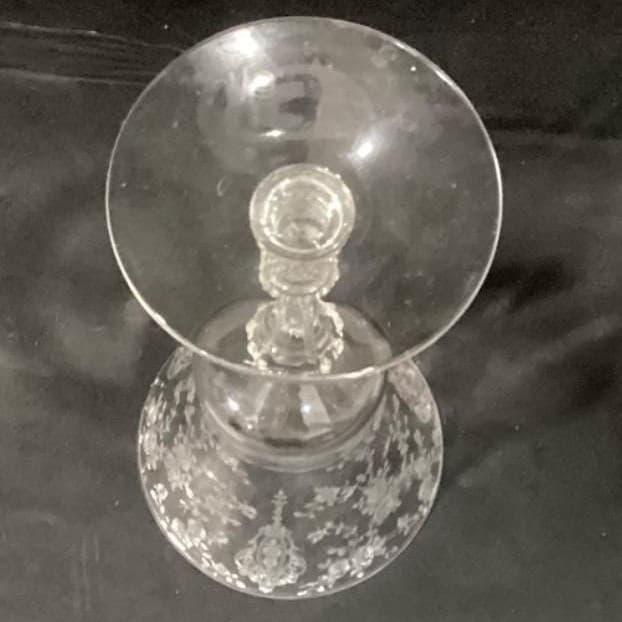Vintage Rare Heisey Orchid Crystal Goblet Wine Etched Glass (1940-1957) 8.5" - Thumbnail 4