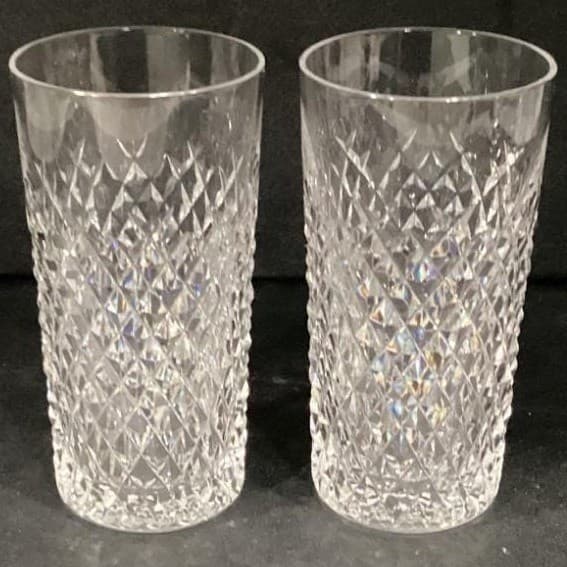 Waterford Alana Cut Crystal 12 oz Flat Tumblers 5" Tall Signed Glasses Set Of 2 - Thumbnail 12