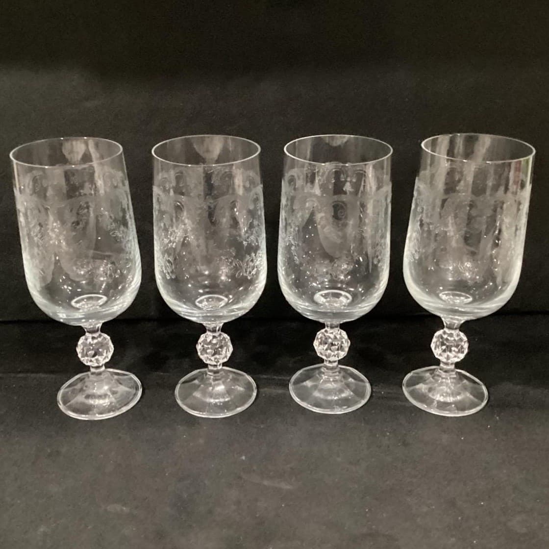 Bohemia Crystal Cascade Etched Wine Glasses Goblets Set of 4 * - Thumbnail 11