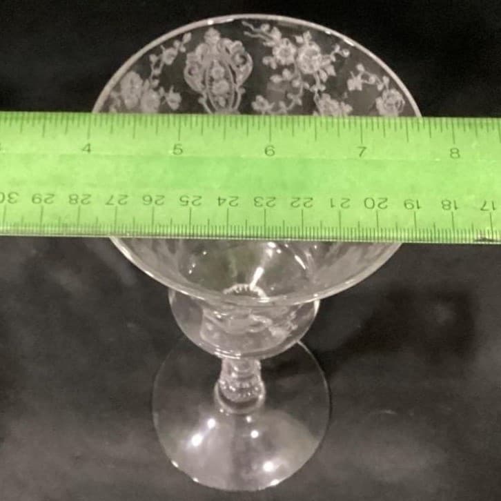 Vintage Rare Heisey Orchid Crystal Goblet Wine Etched Glass (1940-1957) 8.5" - Thumbnail 3