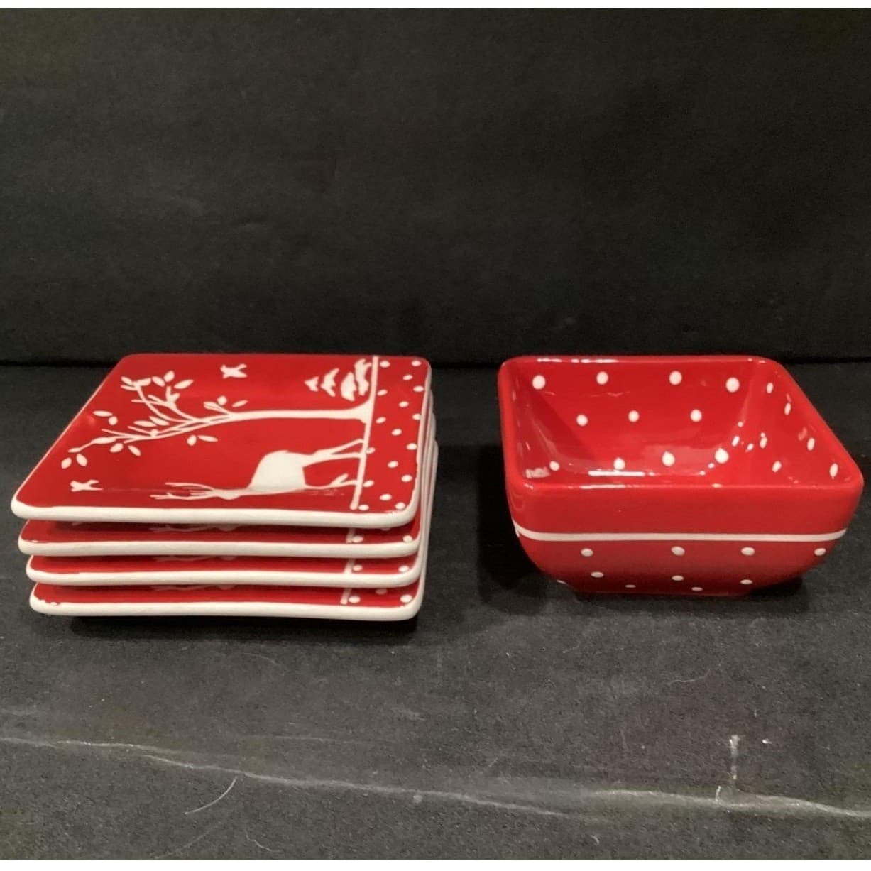 Mesa Home Products Deer Appetizer Plates & Bowl, Five Piece Set, Vtg Serveware - Thumbnail 11