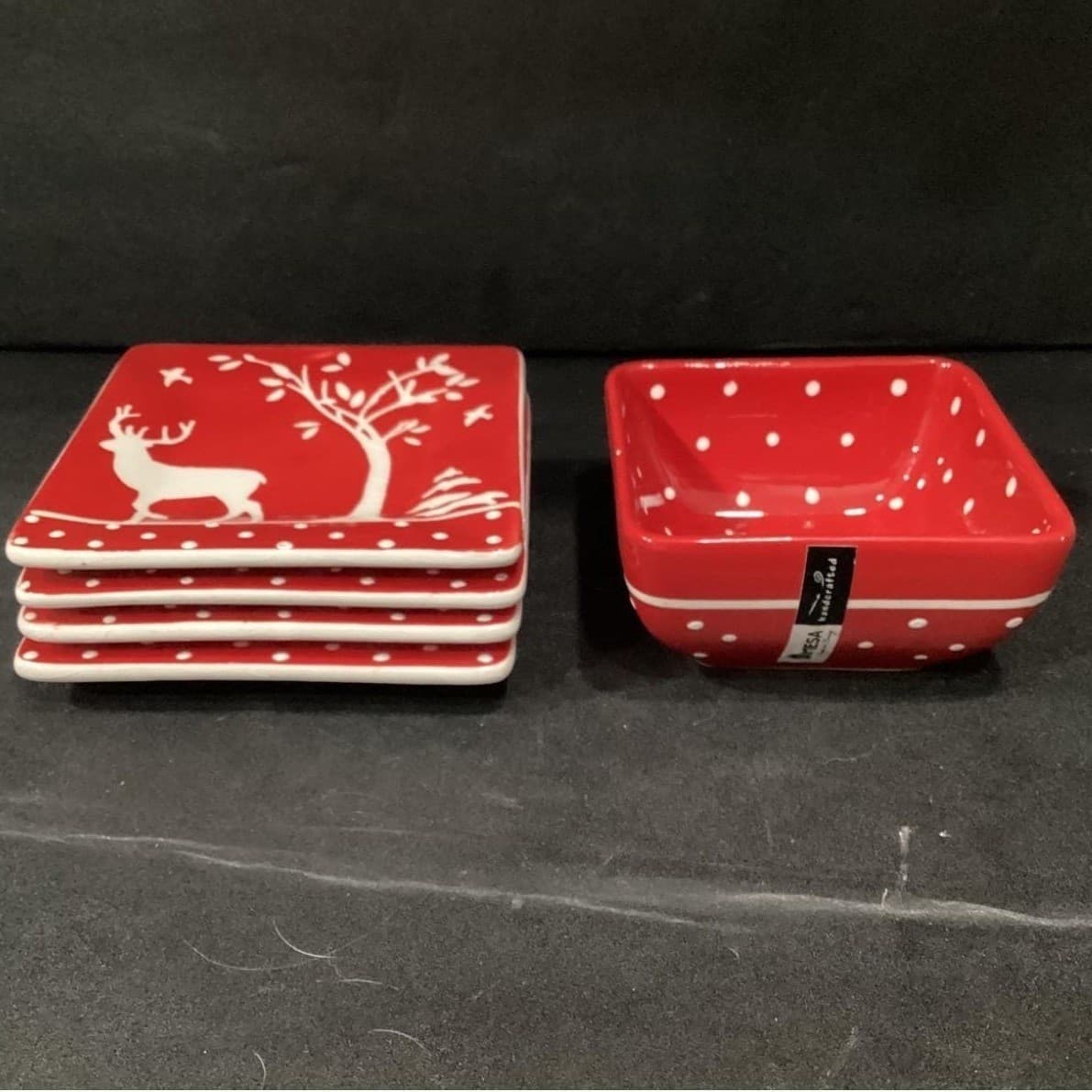 Mesa Home Products Deer Appetizer Plates & Bowl, Five Piece Set, Vtg Serveware - Thumbnail 10