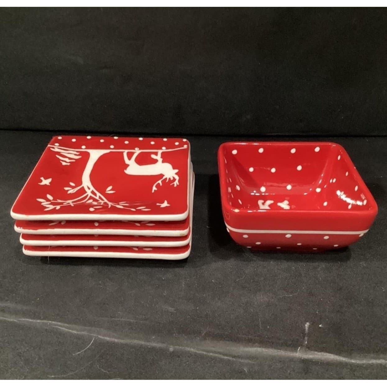 Mesa Home Products Deer Appetizer Plates & Bowl, Five Piece Set, Vtg Serveware - Thumbnail 12