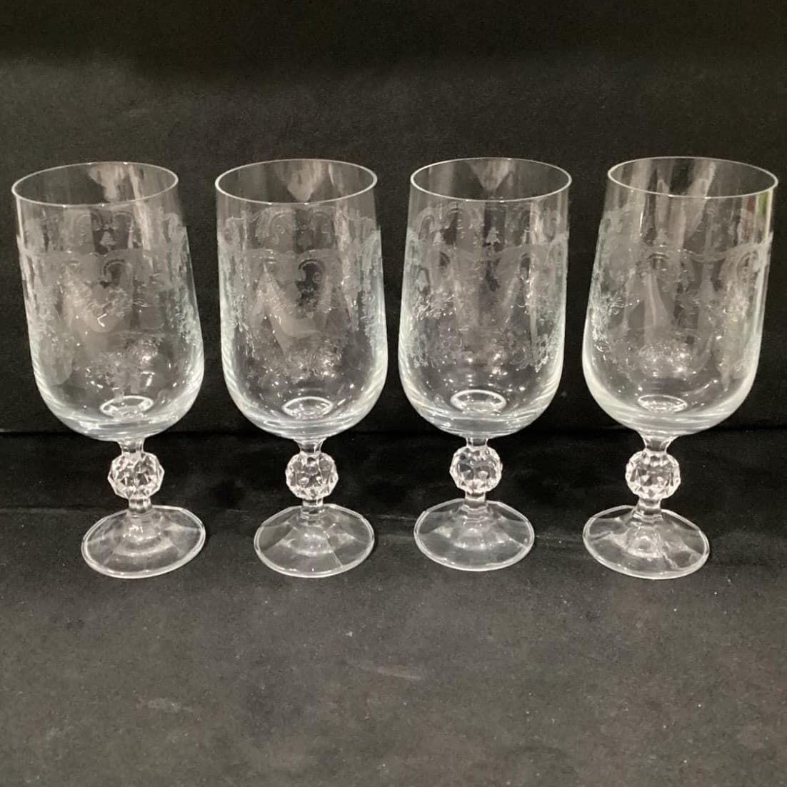 Bohemia Crystal Cascade Etched Wine Glasses Goblets Set of 4 * - Thumbnail 12