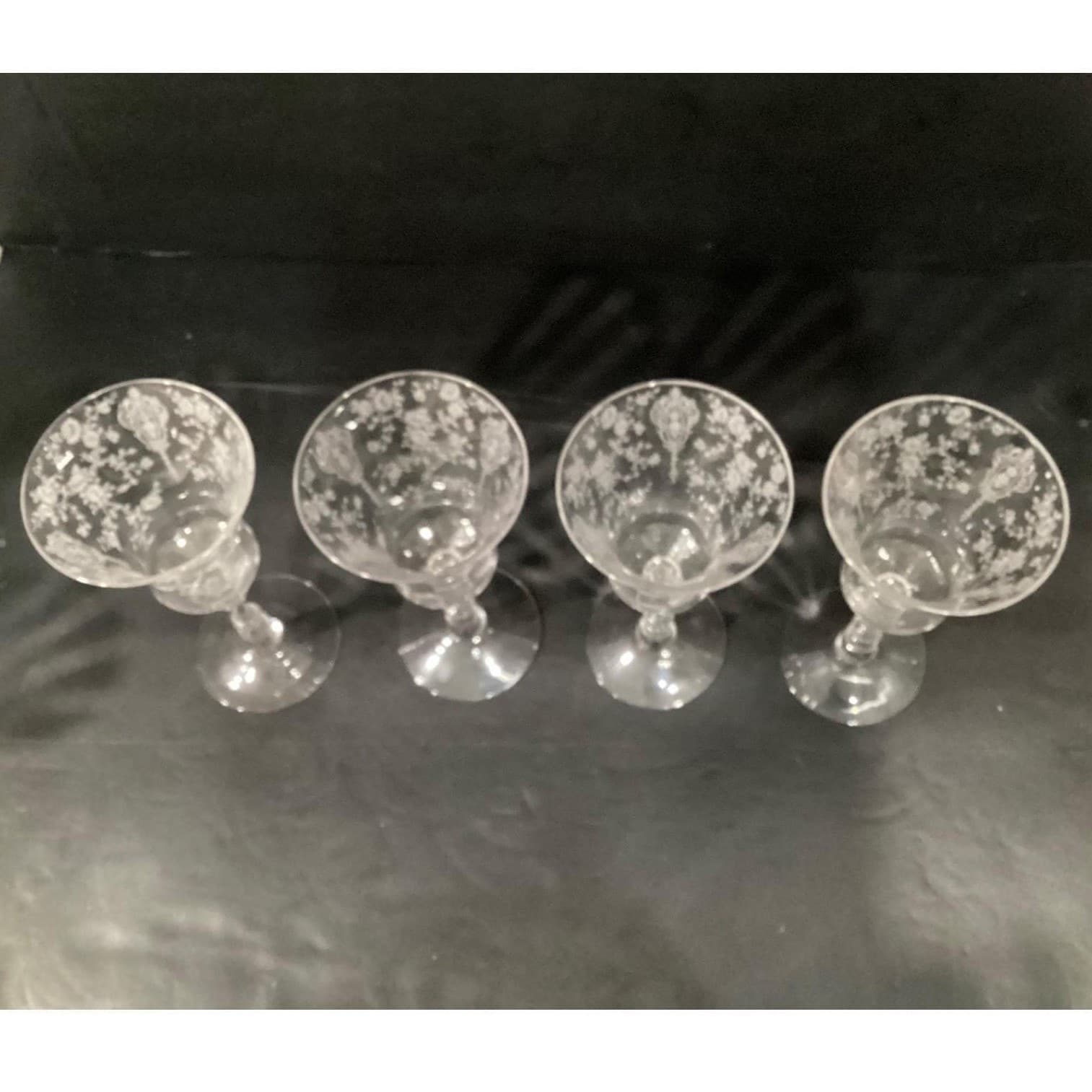 Vintage Rare Heisey Orchid Crystal Goblet Wine Etched Glass (1940-1957) 8.5" - Thumbnail 5