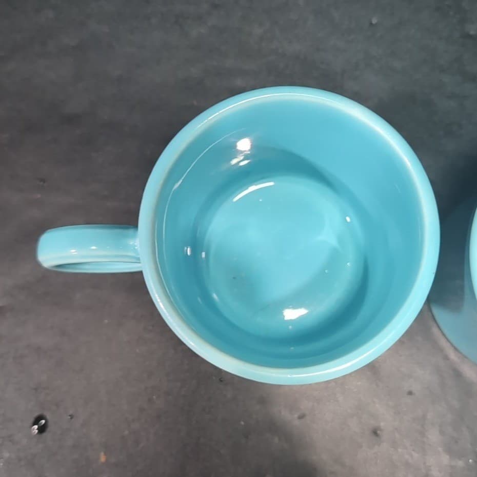 Fiestaware Turquoise Coffee Cups, Set of 2, Vintage Original Fiesta, Replacement - Thumbnail 7
