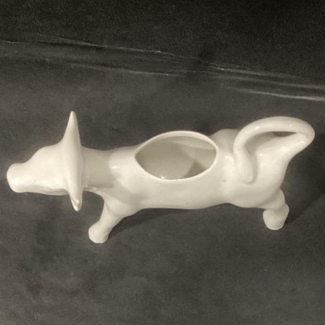 Apilco White Porcelain Cow Creamer Made in France * - Thumbnail 6