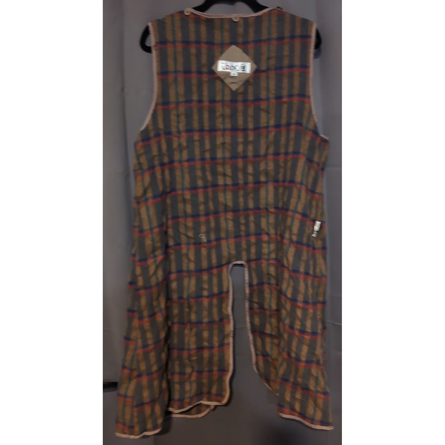 Jackset Vintage Plaid Longline Button-In Coat Lining, Vest Brown Wool Blend 14 - Thumbnail 4