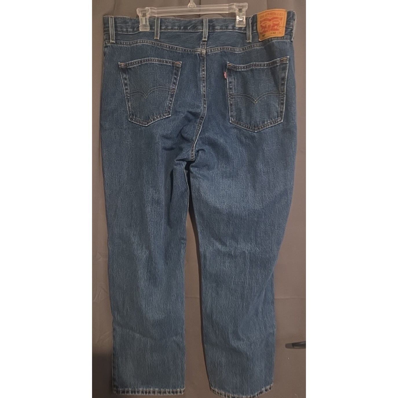 Levis 550 Relaxed Fit Medium Wash Jeans, Men's 42x32 Blue Denim, 00550-4891 - Thumbnail 4
