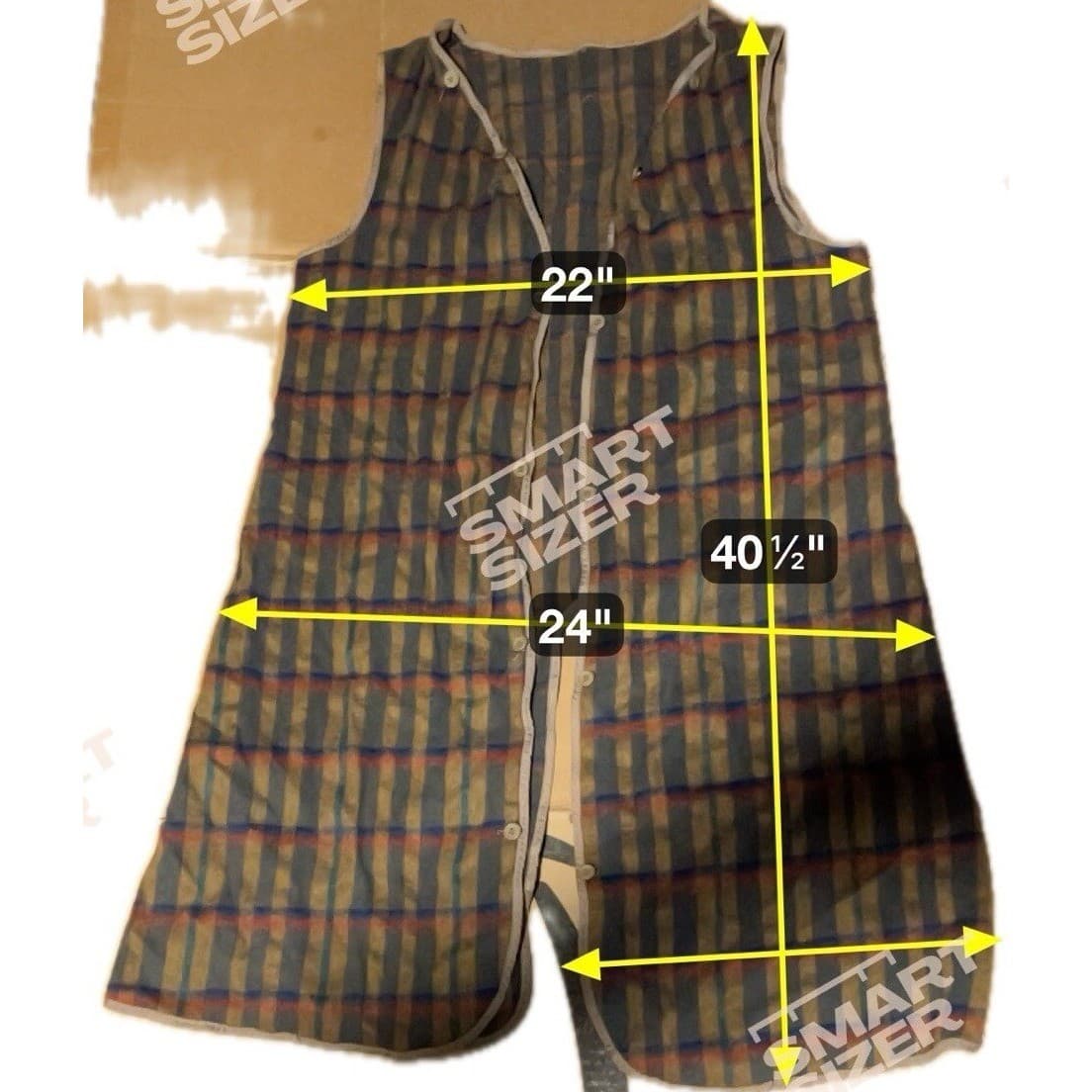 Jackset Vintage Plaid Longline Button-In Coat Lining, Vest Brown Wool Blend 14 - Thumbnail 2