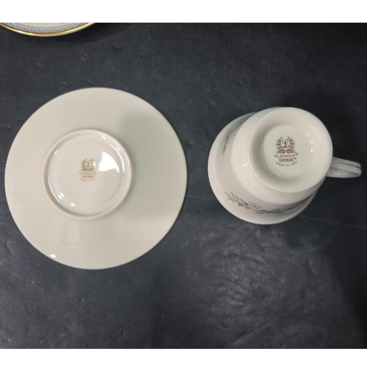 Lenox Serenade Cup & Saucers, Set Of 4, Vintage Floral Replacement Tableware - Thumbnail 8