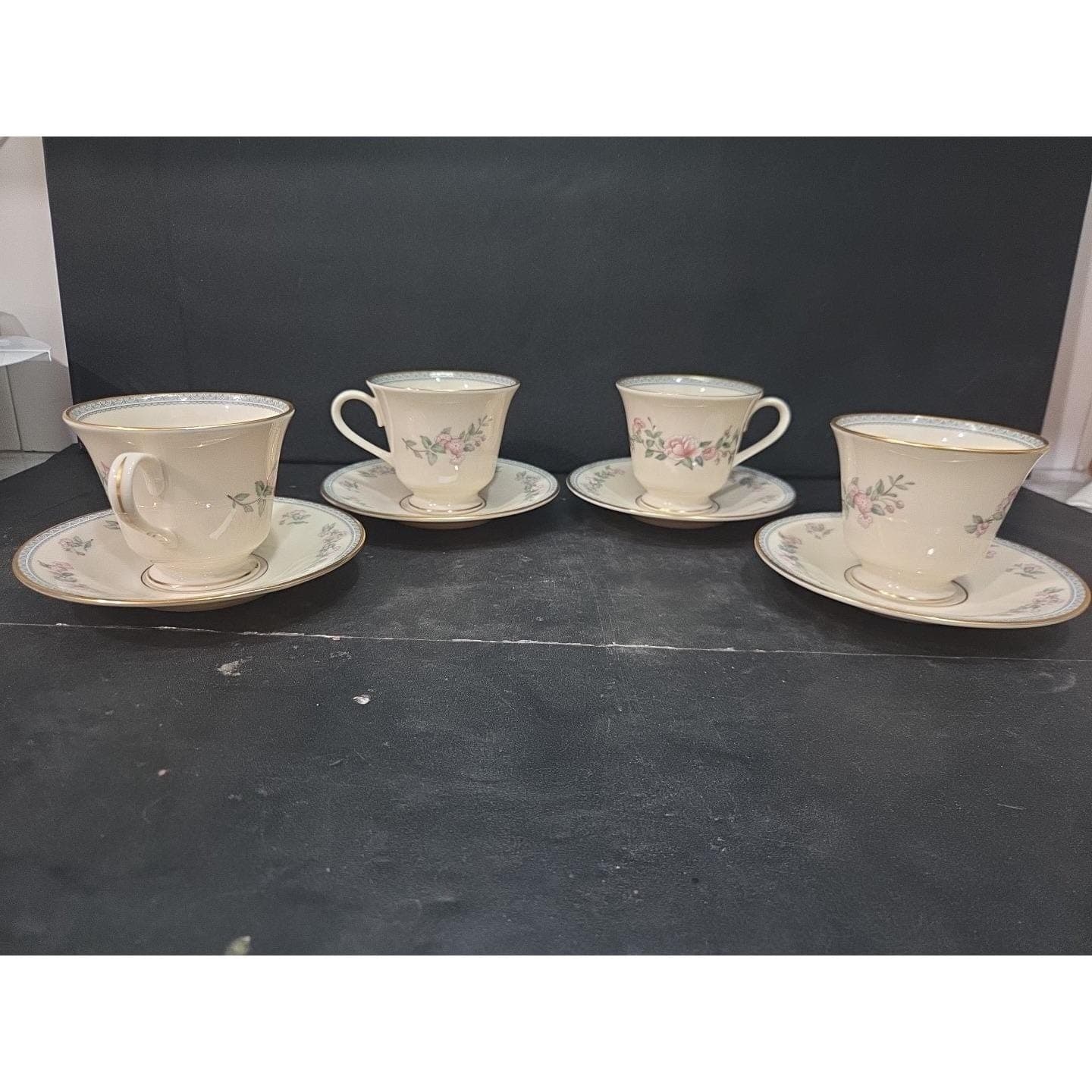 Lenox Serenade Cup & Saucers, Set Of 4, Vintage Floral Replacement Tableware - Thumbnail 5