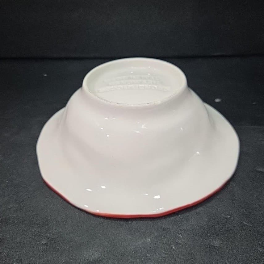Vieri Style Crab Bowl, Vintage Italian Hand Painted Orange White Coastal Pottery - Thumbnail 6
