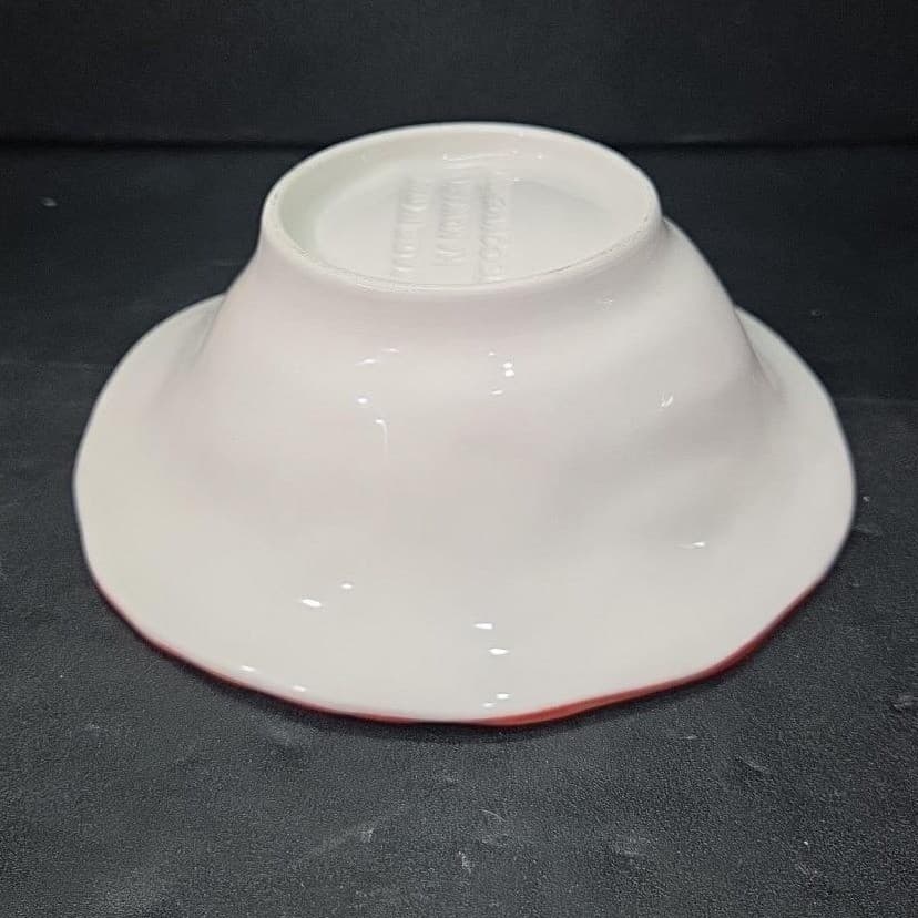 Vieri Style Crab Bowl, Vintage Italian Hand Painted Orange White Coastal Pottery - Thumbnail 9