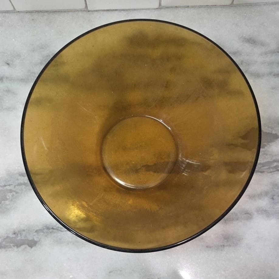 Arcopal Amber Glass Mixing Bowl, Vintage MCM Kitchenware, Replacement Glassware - Thumbnail 3