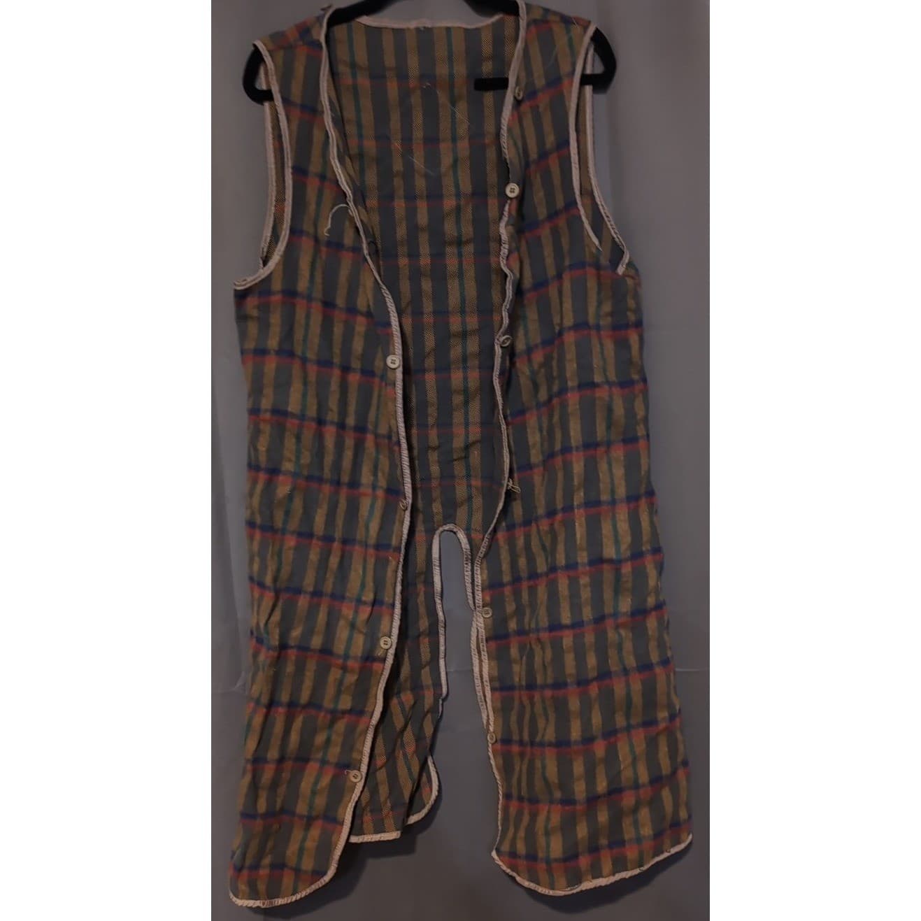 Jackset Vintage Plaid Longline Button-In Coat Lining, Vest Brown Wool Blend 14 - Thumbnail 3