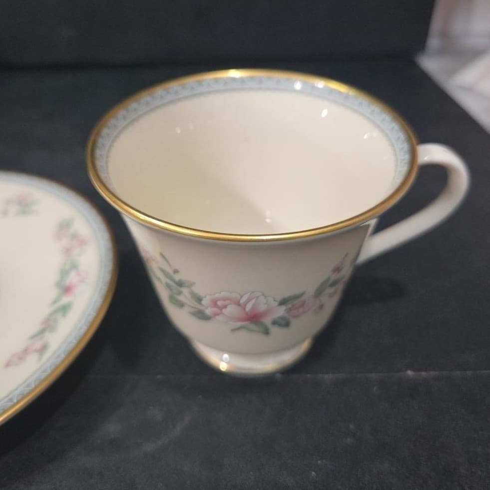 Lenox Serenade Cup & Saucers, Set Of 4, Vintage Floral Replacement Tableware - Thumbnail 6