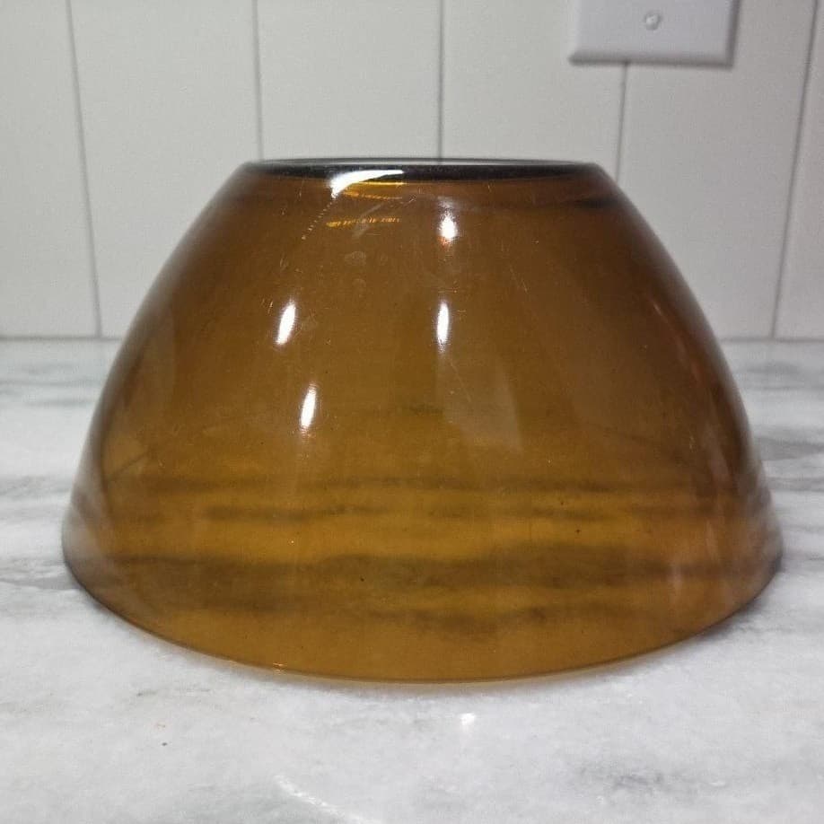 Arcopal Amber Glass Mixing Bowl, Vintage MCM Kitchenware, Replacement Glassware - Thumbnail 8
