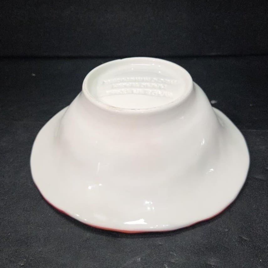 Vieri Style Crab Bowl, Vintage Italian Hand Painted Orange White Coastal Pottery - Thumbnail 8