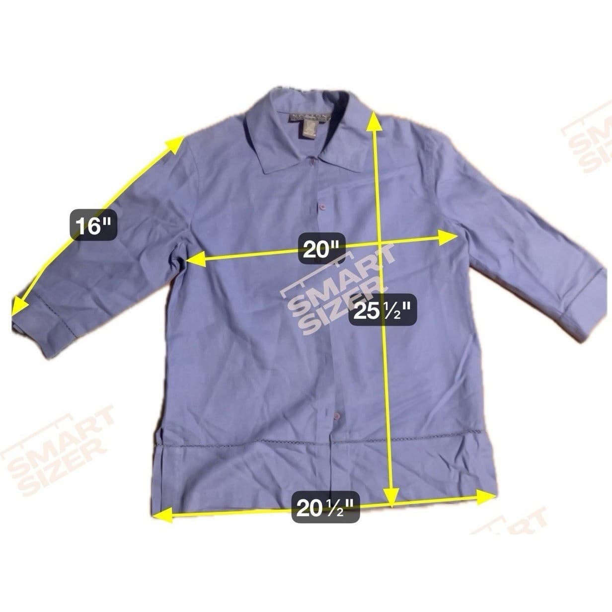 Norton McNaughton Lavender Top, Woman's Petite Small Button Up, 3/4 Sleeves - Thumbnail 5
