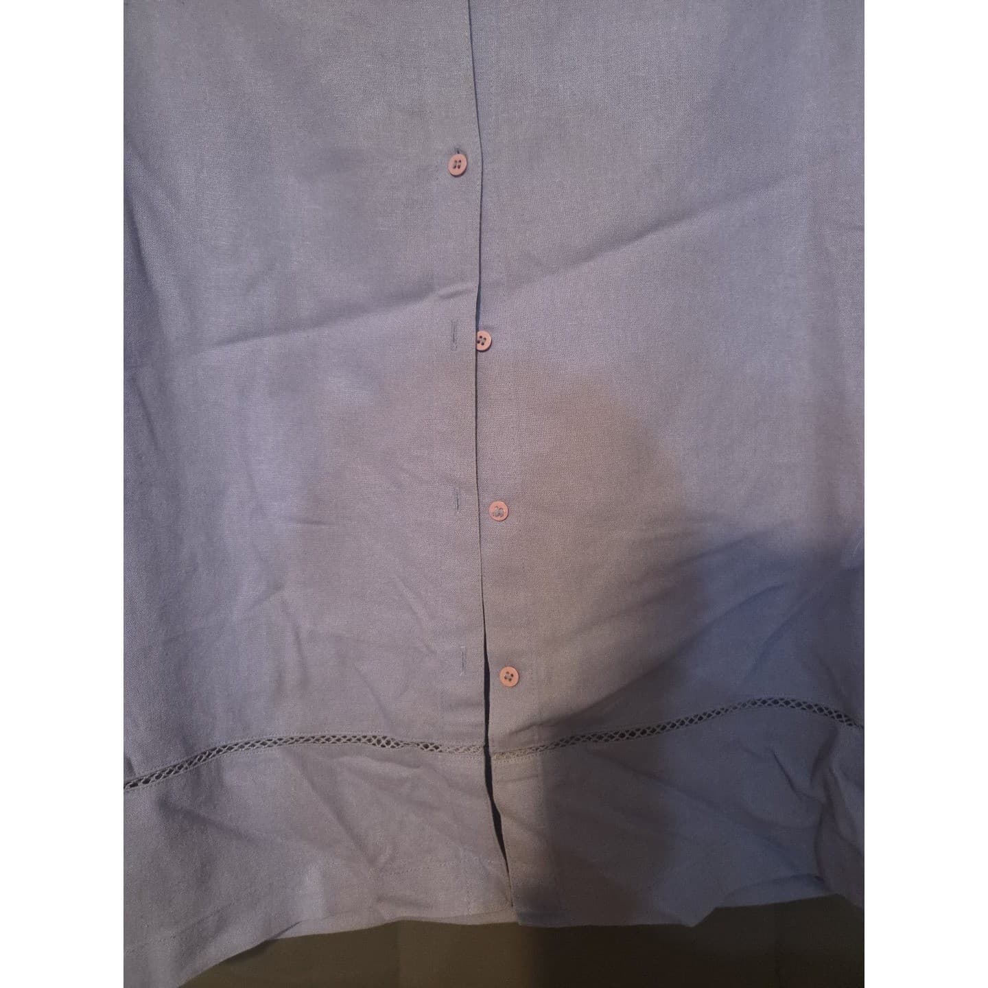 Norton McNaughton Lavender Top, Woman's Petite Small Button Up, 3/4 Sleeves - Thumbnail 6