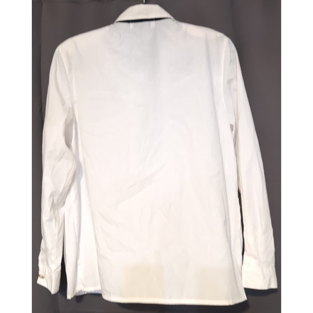 Alfred Dunner Women's White Pintuck Blouse, Plaid Trim, Faux Pearl Buttons - Thumbnail 3