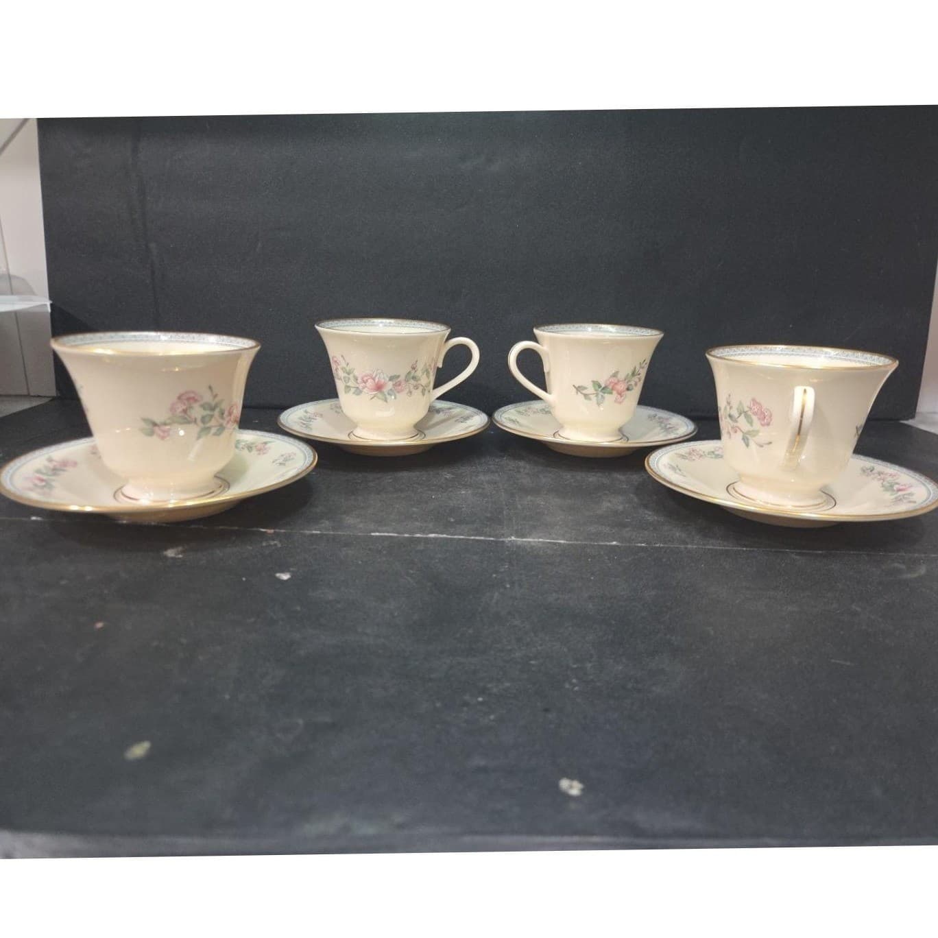 Lenox Serenade Cup & Saucers, Set Of 4, Vintage Floral Replacement Tableware - Thumbnail 3