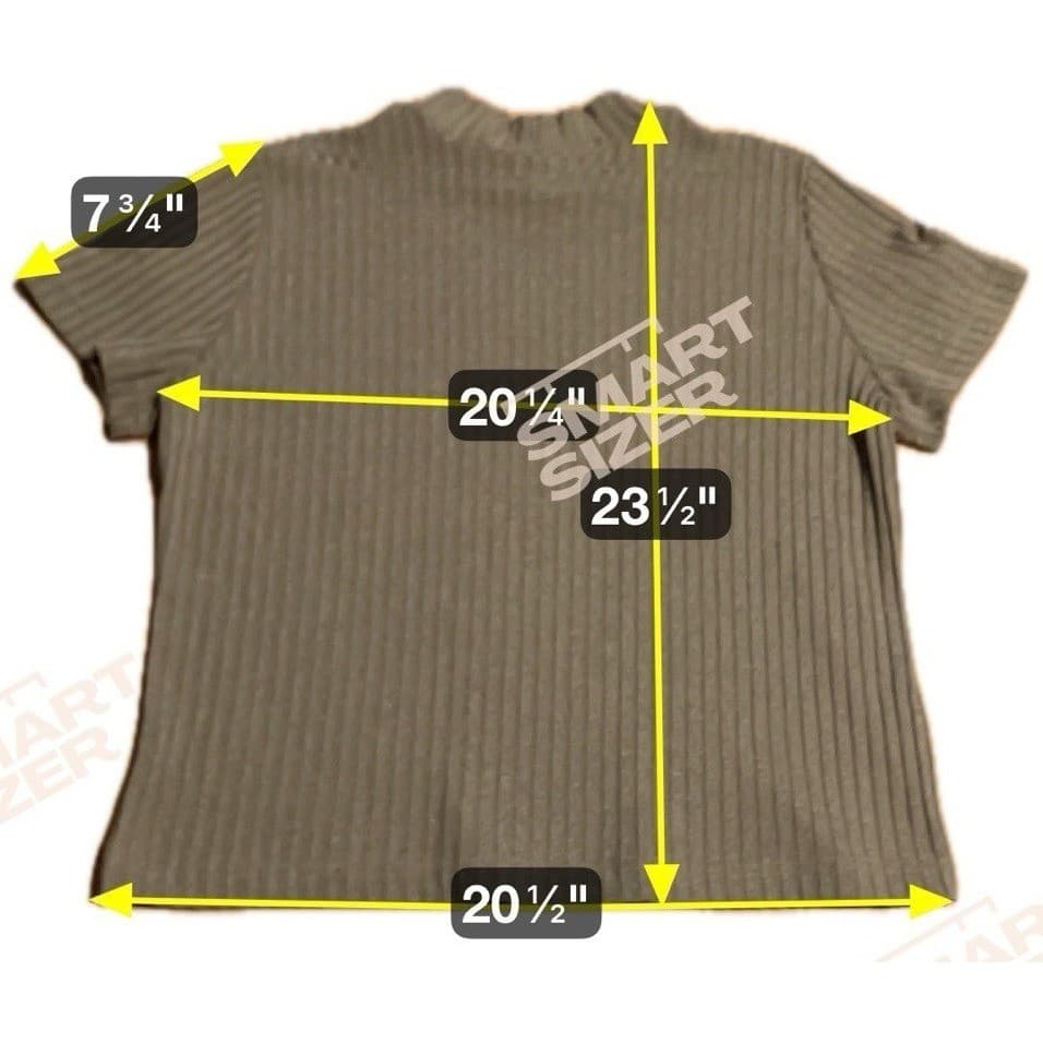 Joanna Vintage Gray Ribbed Mock Neck Short Sleeve Knit Top, Woman's XL, USA Made - Thumbnail 2