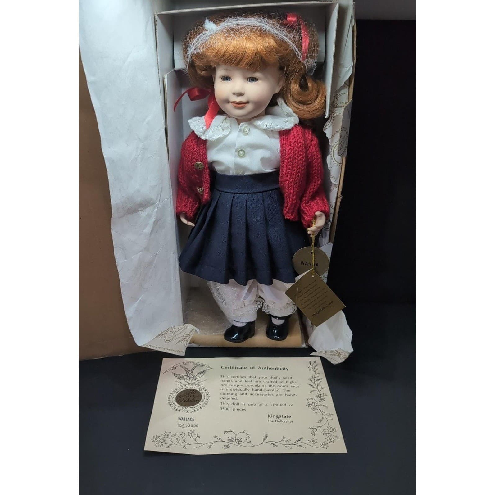 Kingstate Porcelain Wanda Doll, The Prestige Collection, 15" Vintage Collectible - Thumbnail 2
