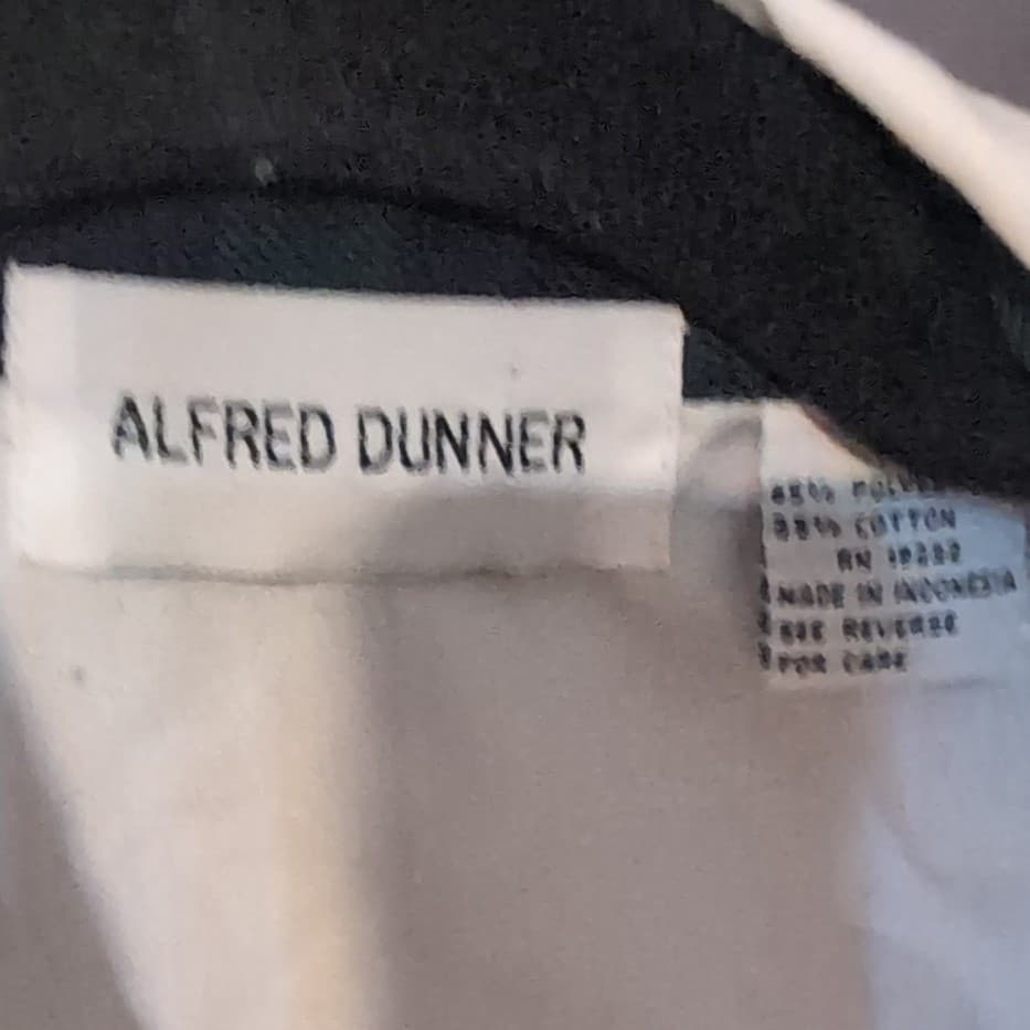 Alfred Dunner Women's White Pintuck Blouse, Plaid Trim, Faux Pearl Buttons - Thumbnail 4