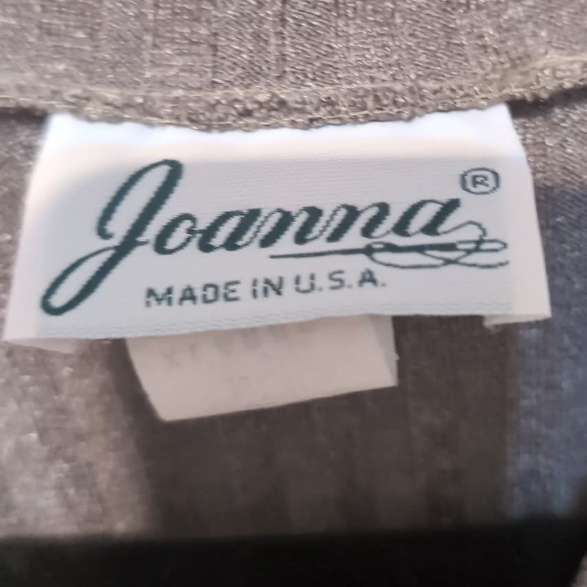 Joanna Vintage Gray Ribbed Mock Neck Short Sleeve Knit Top, Woman's XL, USA Made - Thumbnail 5