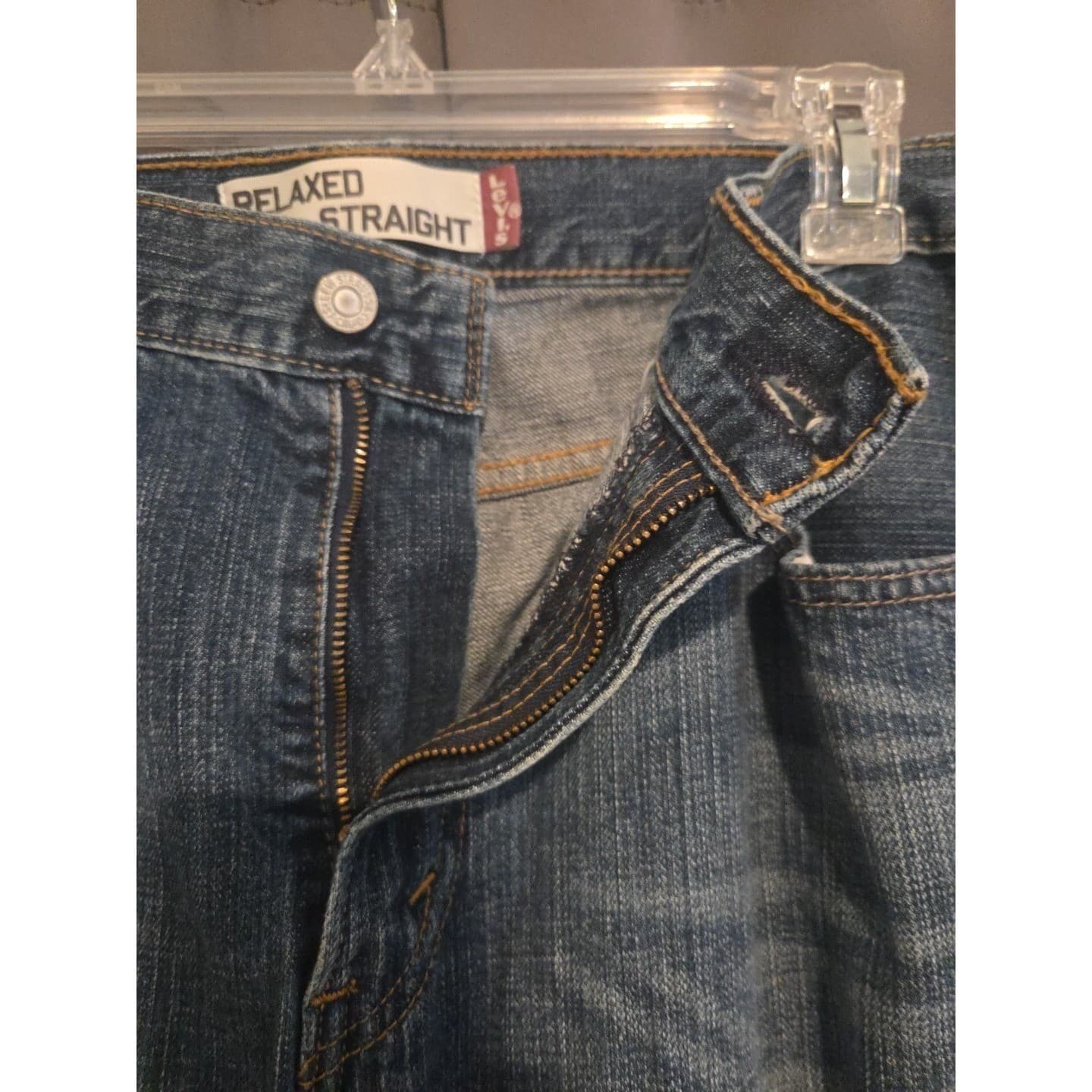 Levis 559 Relaxed Straight Leg Jeans, Men's 36x34 Medium Wash Blue 100% Cotton - Thumbnail 6