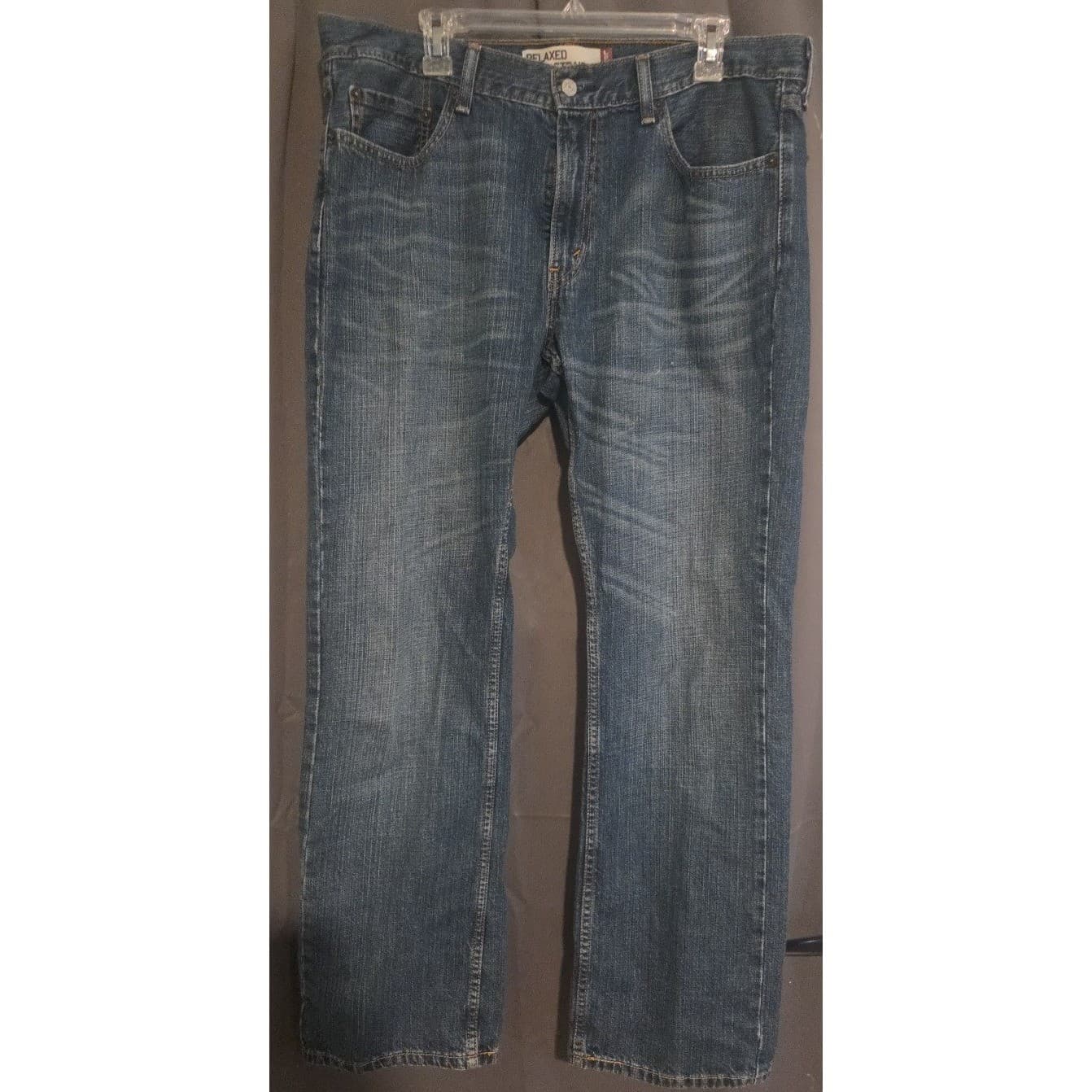 Levis 559 Relaxed Straight Leg Jeans, Men's 36x34 Medium Wash Blue 100% Cotton - Thumbnail 3
