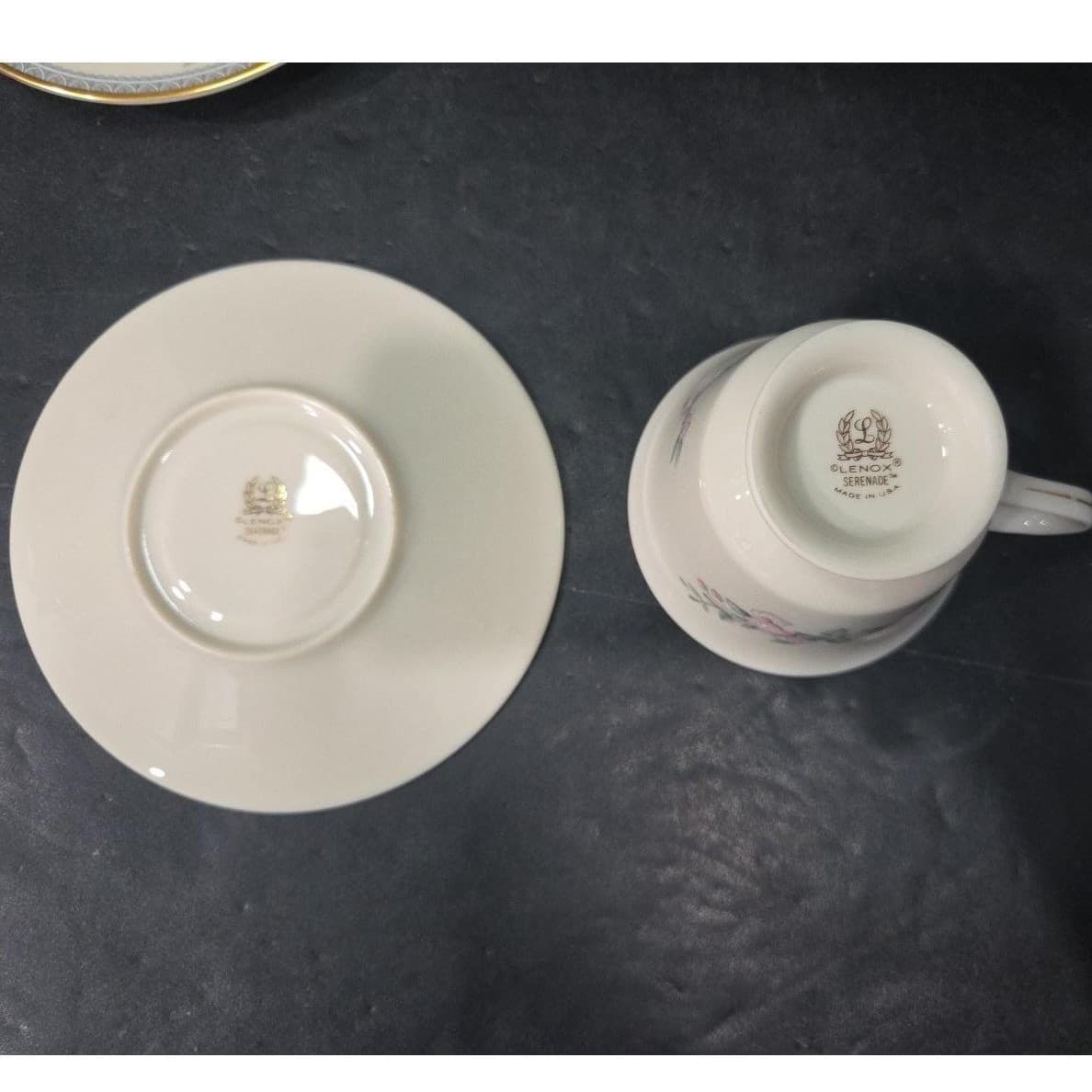 Lenox Serenade Cup & Saucers, Set of 2, Vintage Floral Replacement Tableware - Thumbnail 8