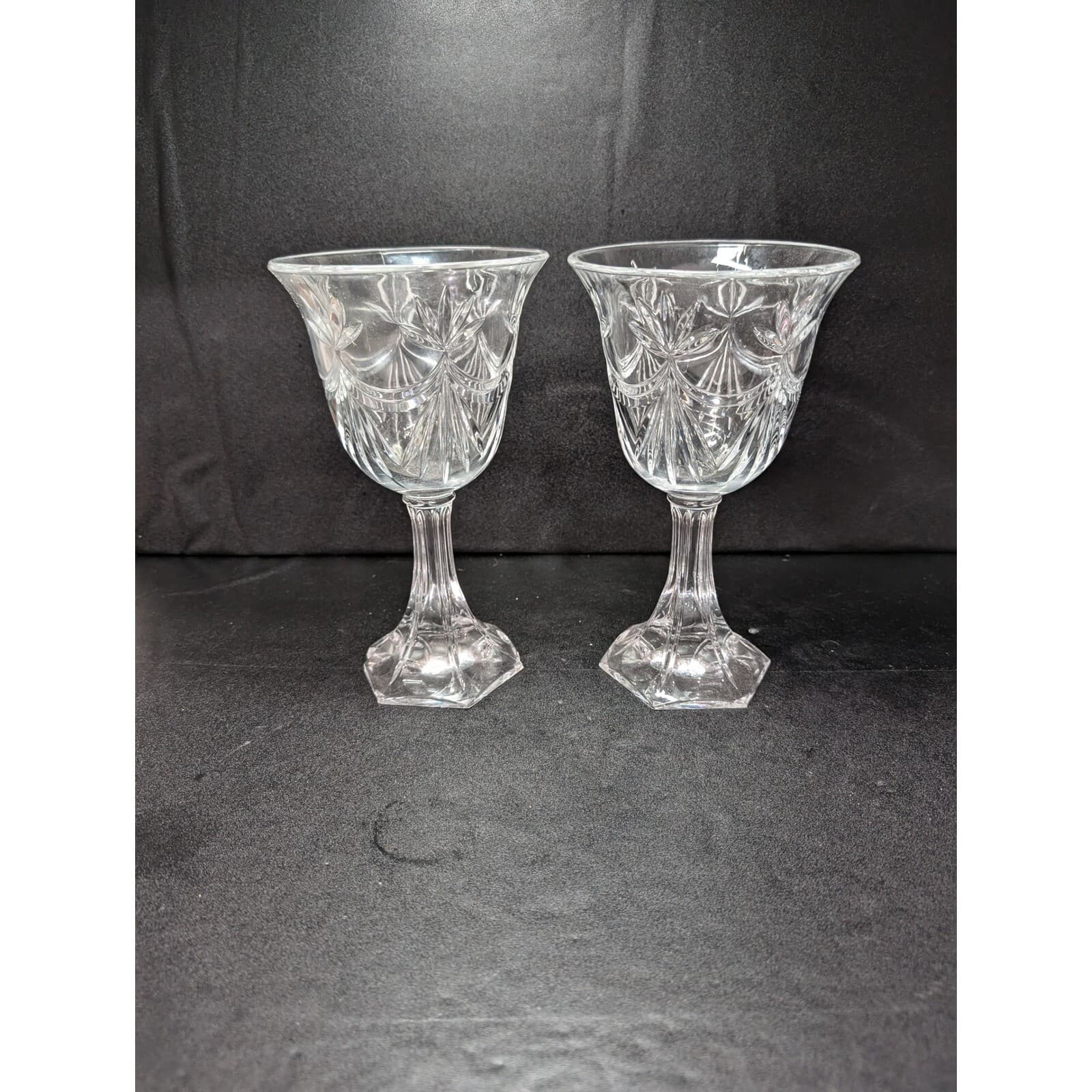 Crystal Compote Stemmed Bowl Oversized Goblet 9" Tall, Two Table Centerpieces - Thumbnail 3