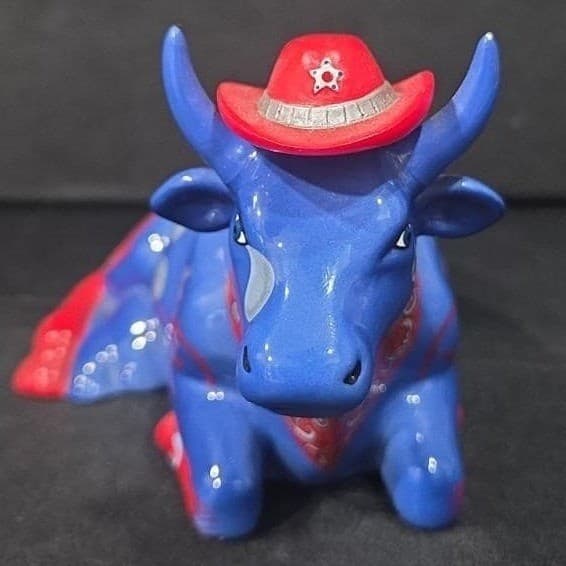 Cow Parade Even cowgirls get the Blues, Westland Giftware, #9180, No Box - Thumbnail 2