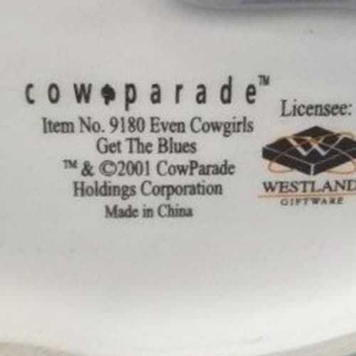 Cow Parade Even cowgirls get the Blues, Westland Giftware, #9180, No Box - Thumbnail 8