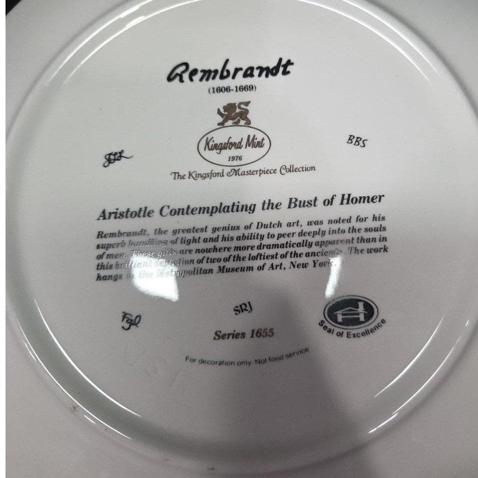Rembrandt's Aristotle Contemplating the Bust of Homer Collectible Plate Kingford - Thumbnail 4